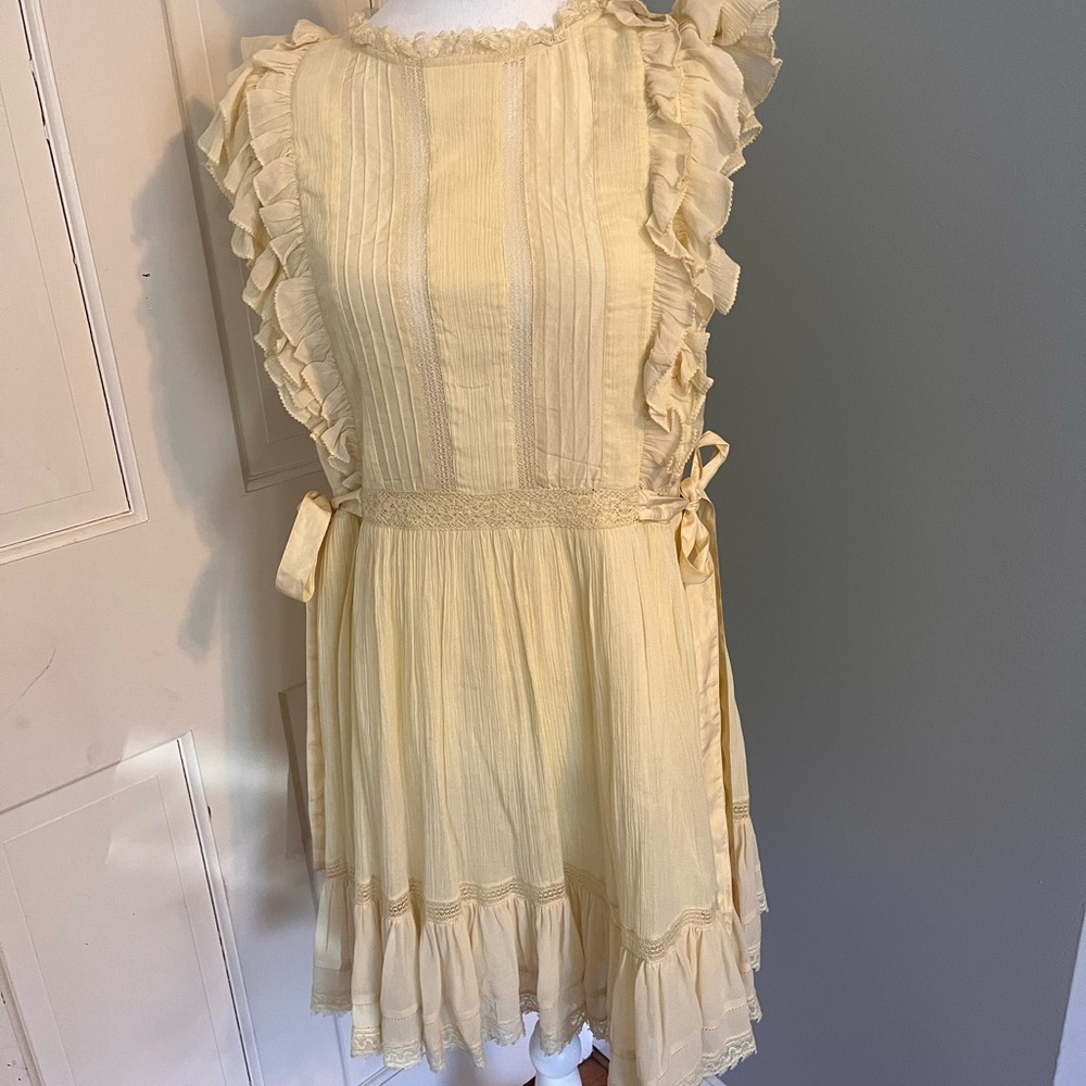 Ulla Johnson Yellow Ruffled Tiered Sundress